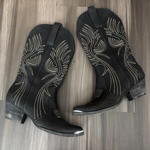 Very Volatile Los Angeles Tall Boots Women's Size 10 Cowgirl Western Black